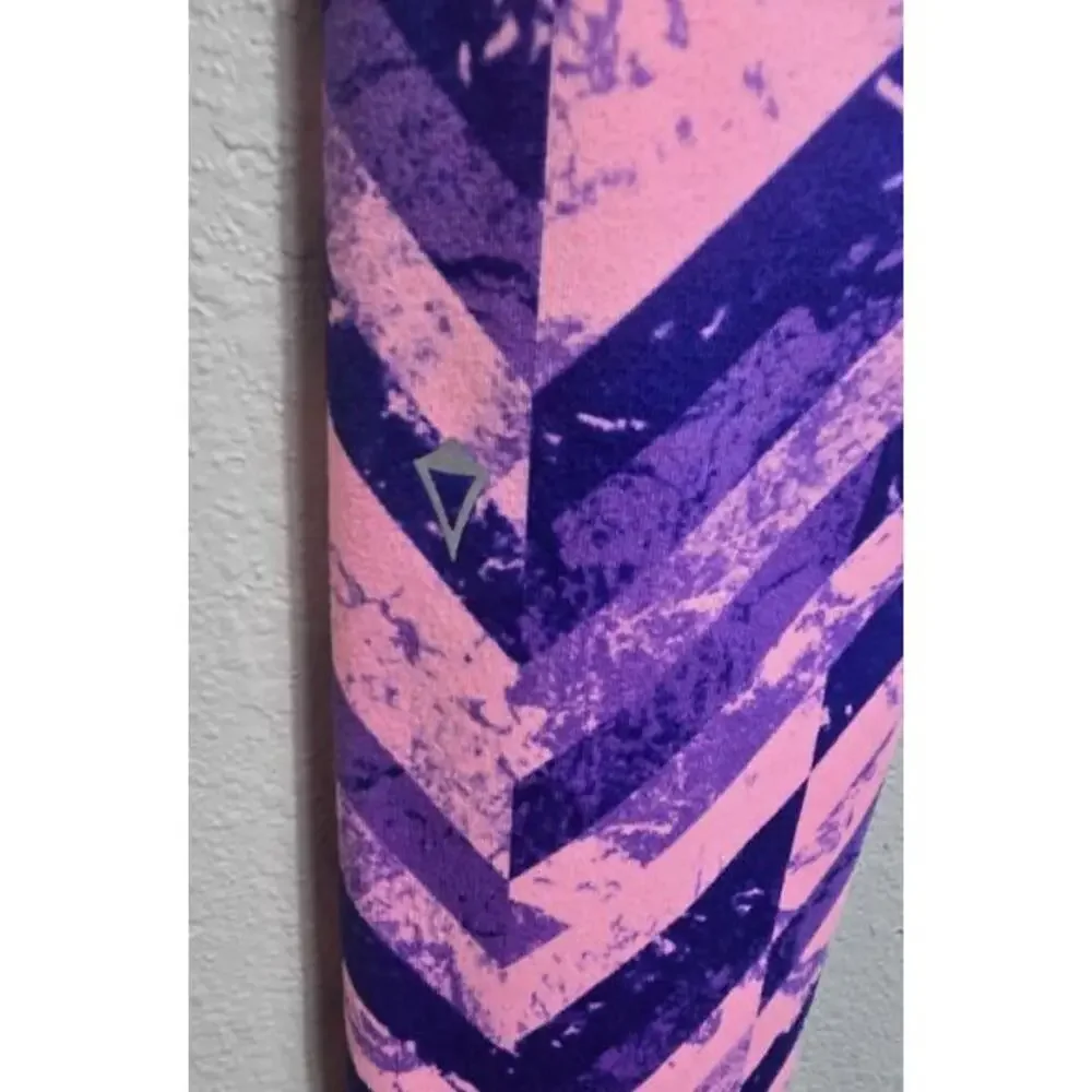 Pre-Owned Dance Leggings Iviva Pink Purple Chevron Large Child Jazz Gymnastics